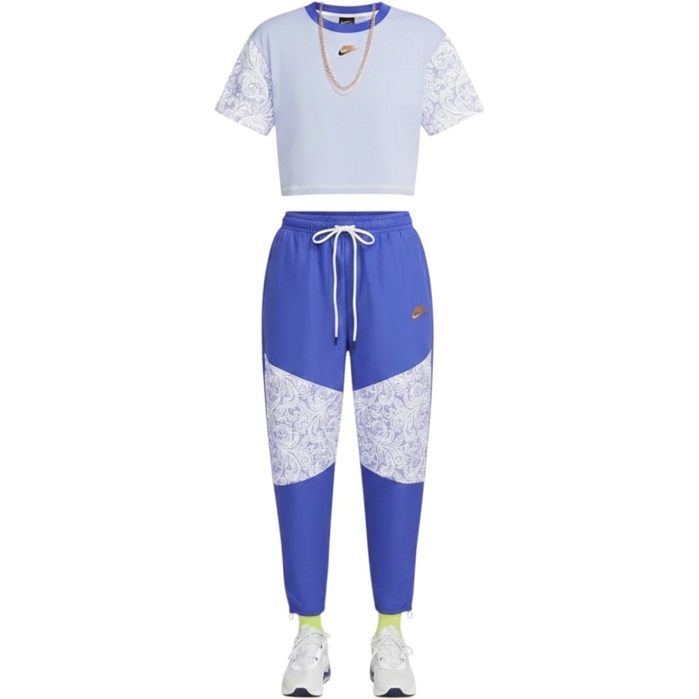Nike Serena Williams Design Crew Track Pants Women Blue Paisley DM6310-409 - Picture 6 of 6